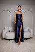 VESTIDO COM BABADO SEREIA PETRA FINA AZUL MARINHO P